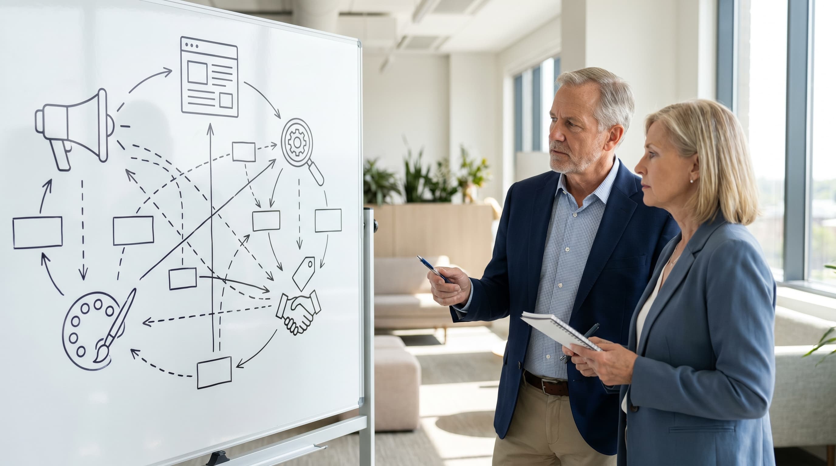 Senior operators mapping the gaps between ads, pages, tracking, creative, and offer
