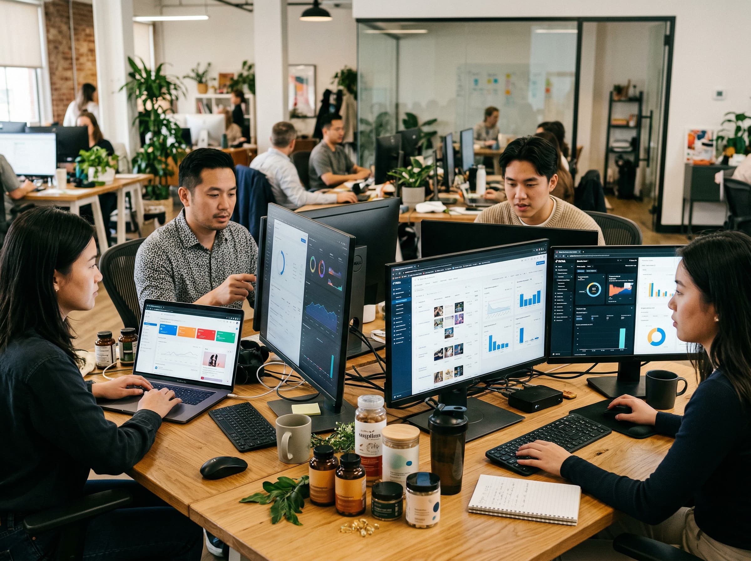 Asian paid media team managing Meta, TikTok, Google, and Amazon performance for a health and wellness brand