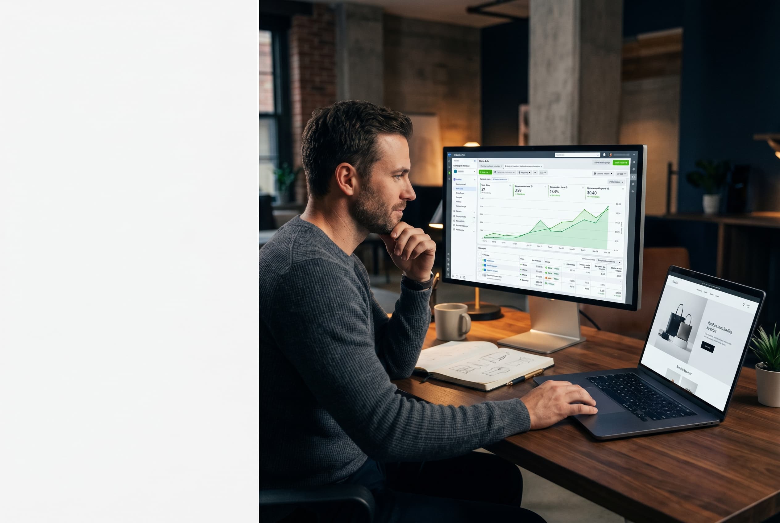 Shopify merchant reviewing Meta Ads campaign performance