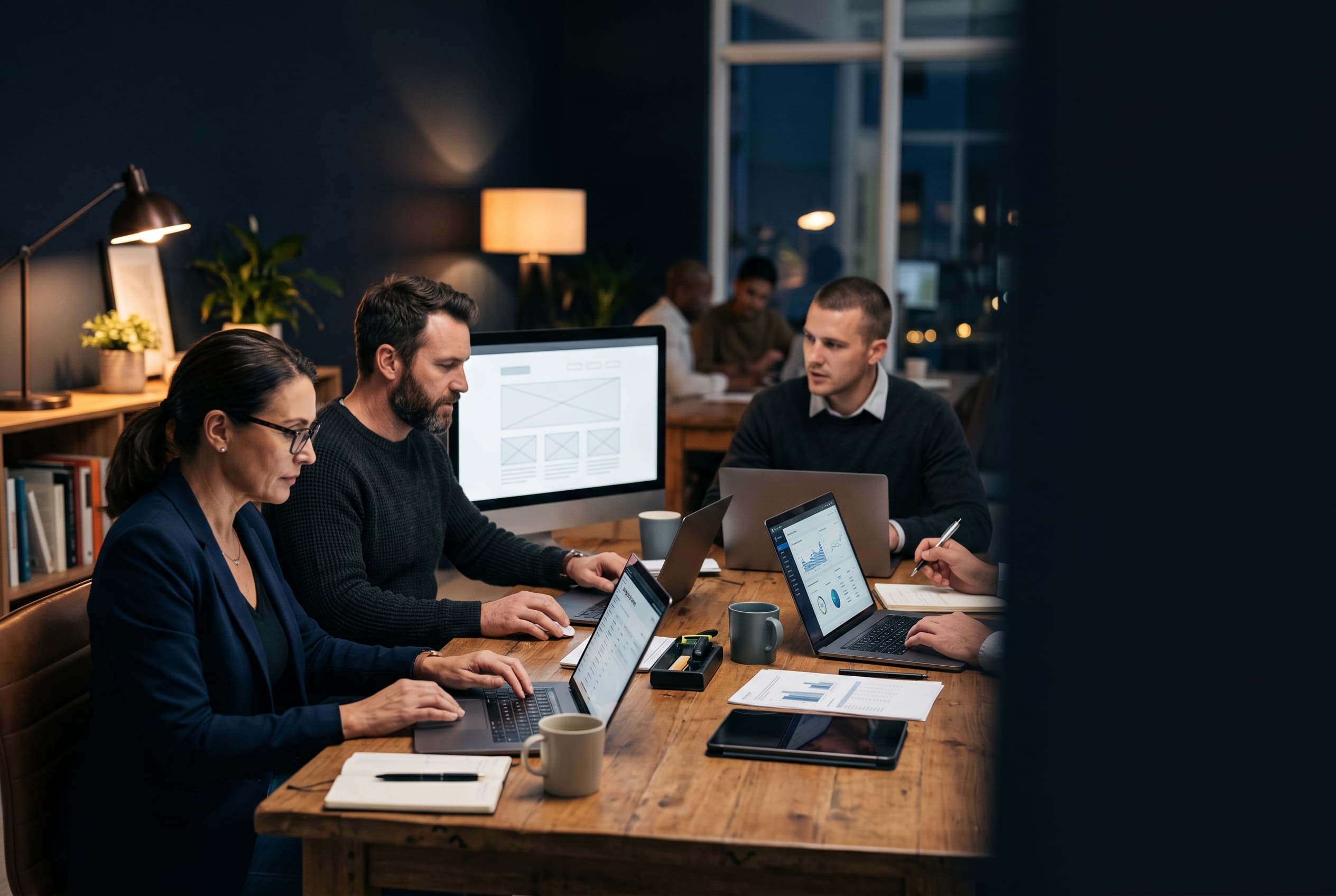 Bluelambda team building a Meta ad campaign and Shopify landing page