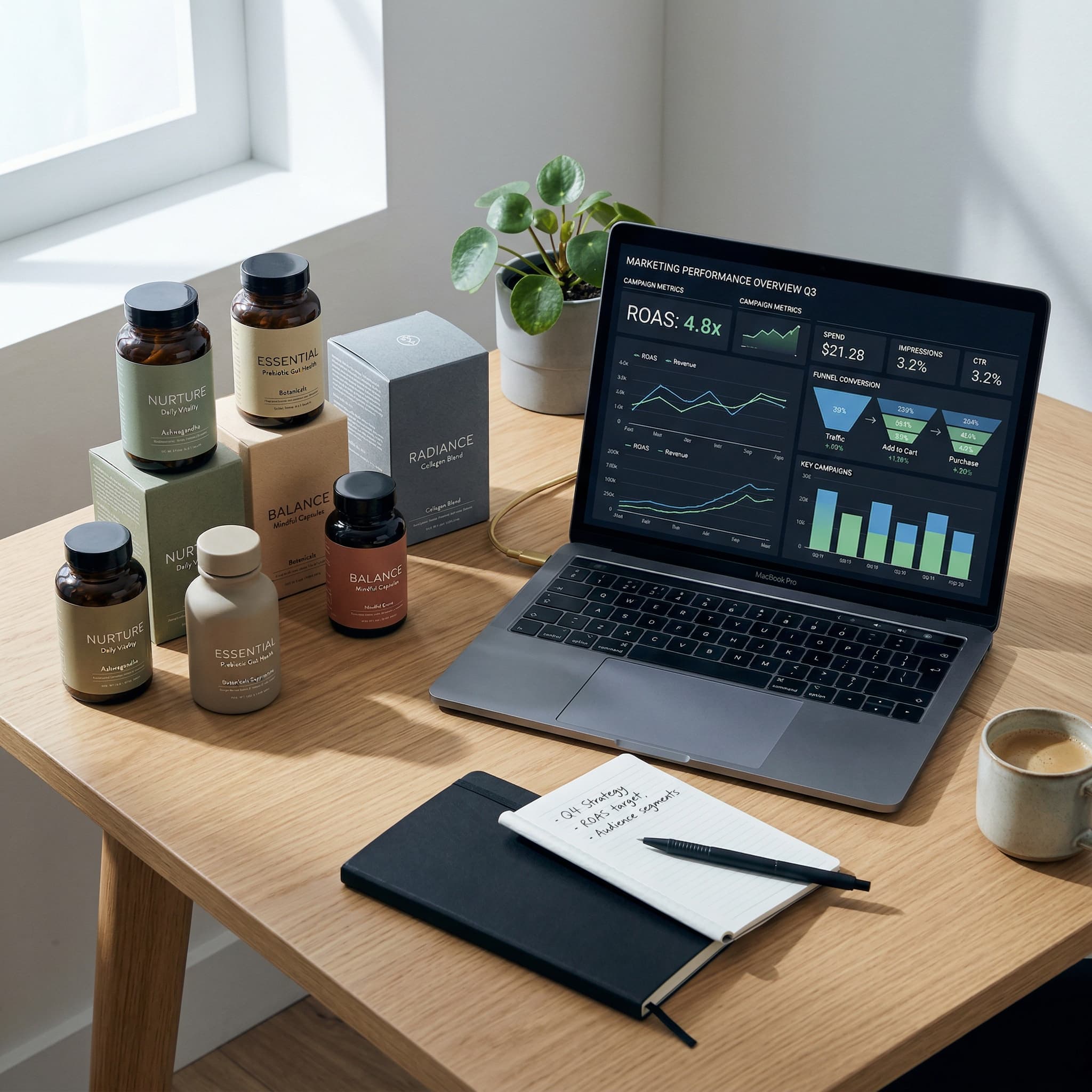 Health and wellness products alongside performance data — diagnosing profit leaks