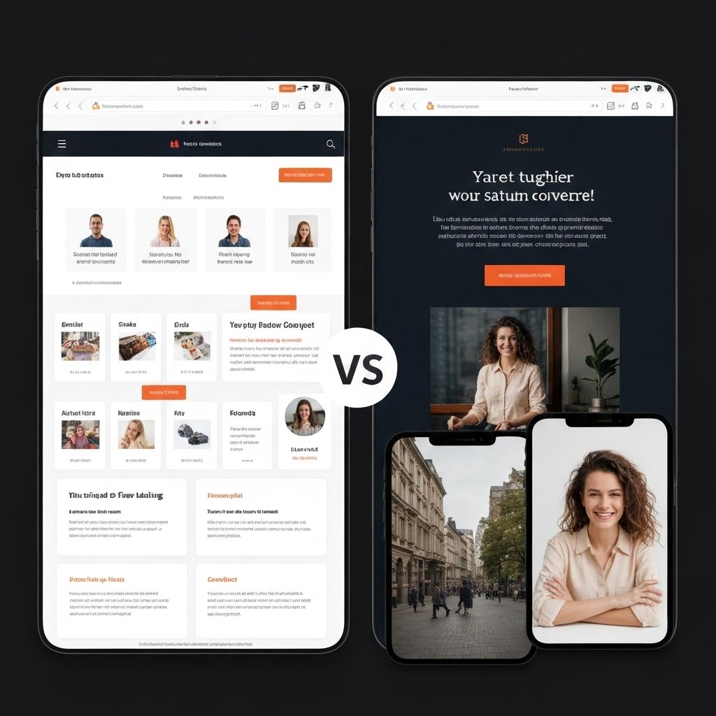 Comparison of cluttered vs optimized landing pages